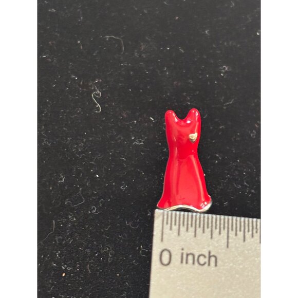 Red Dress Enamel Charm With Heart Accent- Go Red Campaign - Picture 5 of 9